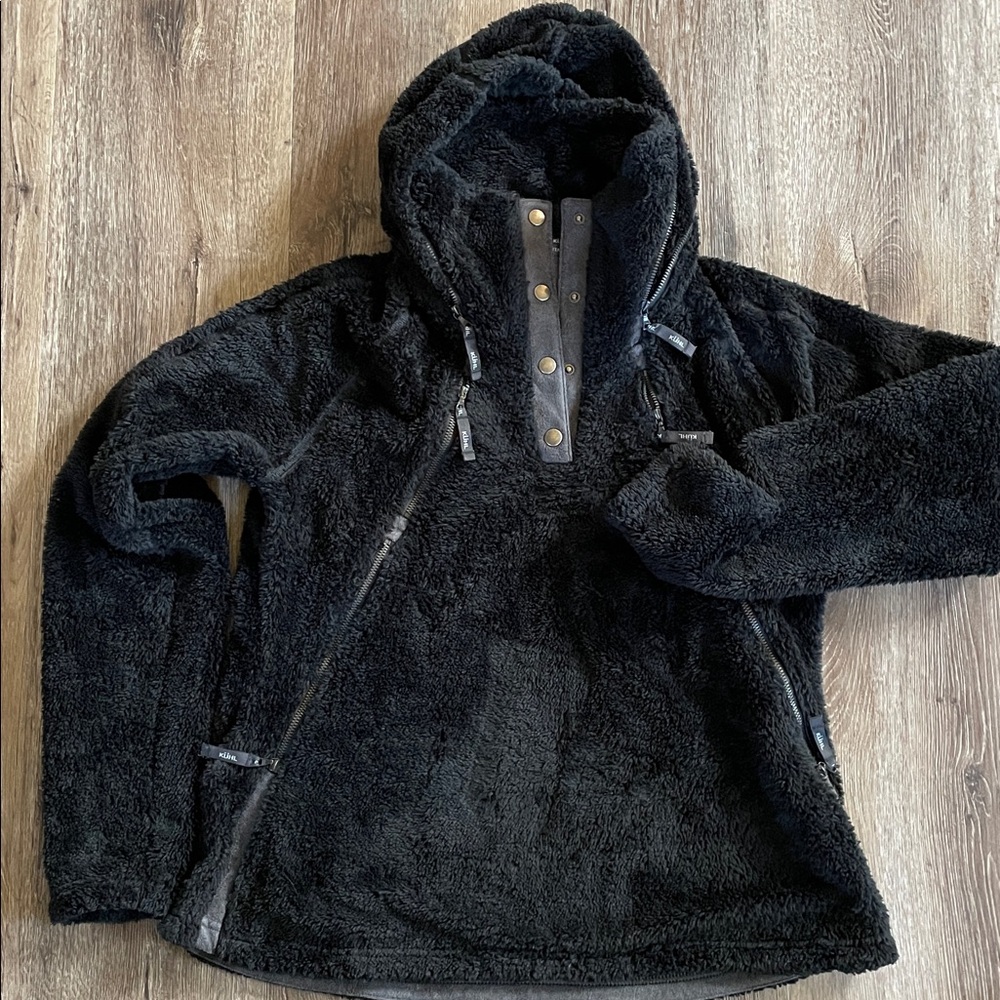 Kuhl Flight Jacket Sherpa Fleece Faux Leather Size Large